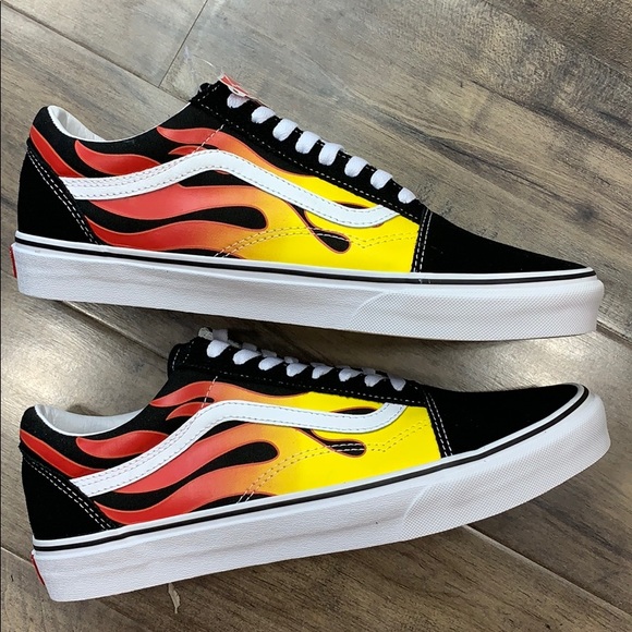 VANS men’s OLD SKOOL FLAME black/black true white - Picture 13 of 16